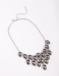 Gunmetal Diamante Statement Necklace - link has visual effect only