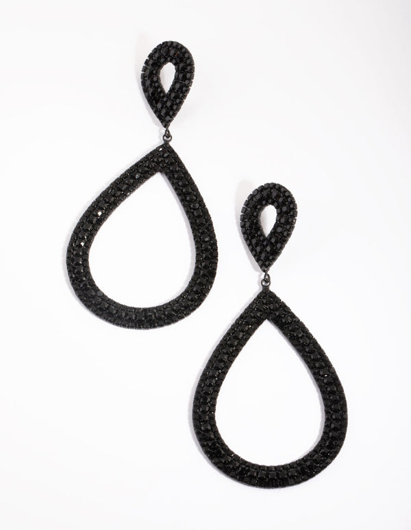 Gunmetal Teardrop Statement Earrings