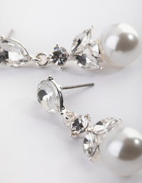 Silver Pearl Drop Earrings - link has visual effect only