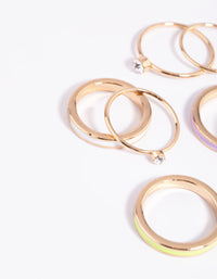 Gold Enamel Band Ring Pack - link has visual effect only