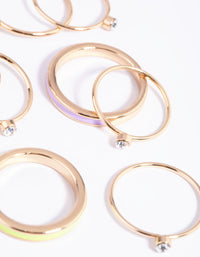 Gold Enamel Band Ring Pack - link has visual effect only