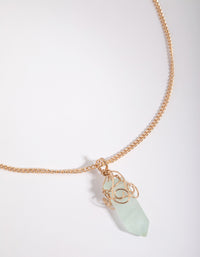 Gold Green Fluorite Shard Necklace - link has visual effect only