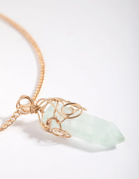 Gold Green Fluorite Shard Necklace - link has visual effect only