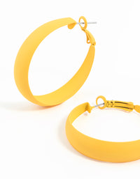 Matte Yellow Hoop Earrings - link has visual effect only