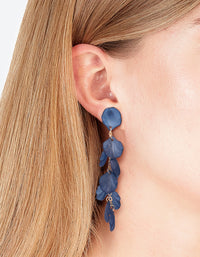 Navy Chain Drop Earrings - link has visual effect only