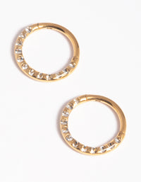 Gold Plated Surgical Steel Pave Hoop Earrings - link has visual effect only