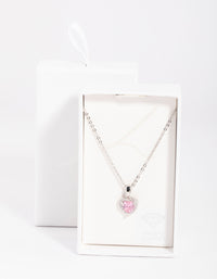 Rhodium Diamante Heart Necklace - link has visual effect only