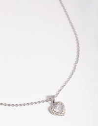 Silver Diamante Heart Necklace - link has visual effect only