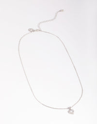 Silver Diamante Heart Necklace - link has visual effect only