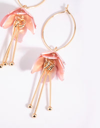 Pink Flower Drop Earrings - link has visual effect only