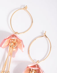 Pink Flower Drop Earrings - link has visual effect only