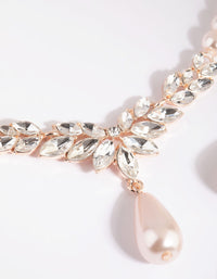 Pink Diamante Necklace & Earrings Set - link has visual effect only