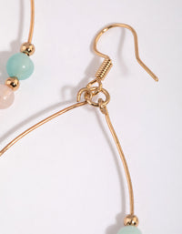 Gold Semi-Precious Beaded Drop Earrings - link has visual effect only