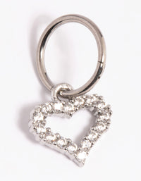 Titanium Pave Heart Clicker - link has visual effect only