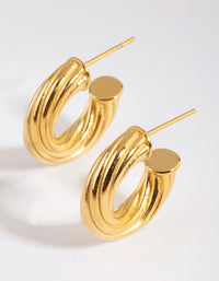 Gold Plated Stainless Steel Hoop Earrings - link has visual effect only