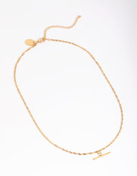 Waterproof Gold Plated Stainless Steel Fob Necklace - link has visual effect only