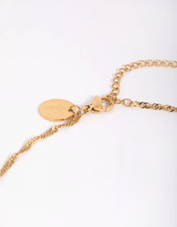 Waterproof Gold Plated Stainless Steel Fob Necklace - link has visual effect only