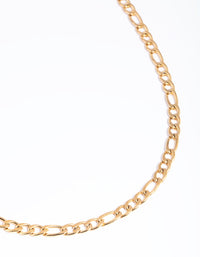 Waterproof Gold Plated Stainless Steel Figaro Necklace - link has visual effect only