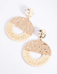 Cream Raffia Drop Earrings - link has visual effect only