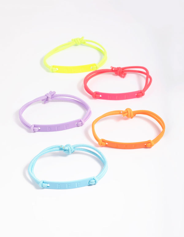 Kids Fluro Best Friend Stretch Bracelets