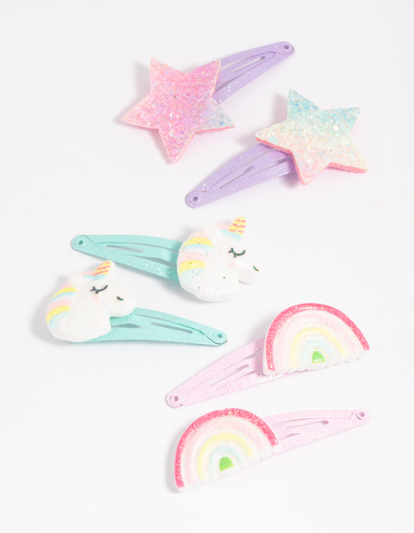 Kids Rainbow Unicorn Snap Clips