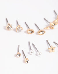 Gold Celestial Pearl Stud Earring 8-Pack - link has visual effect only