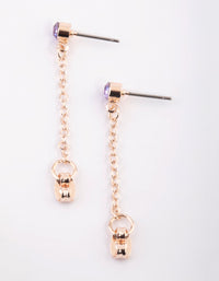 Purple Diamante Jacket Earrings - link has visual effect only