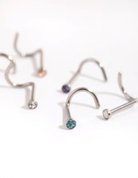 Surgical Steel Frosty Nose Stud 6-Pack - link has visual effect only