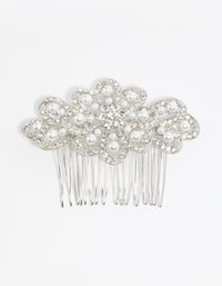 Silver Pearl & Diamante Comb - link has visual effect only