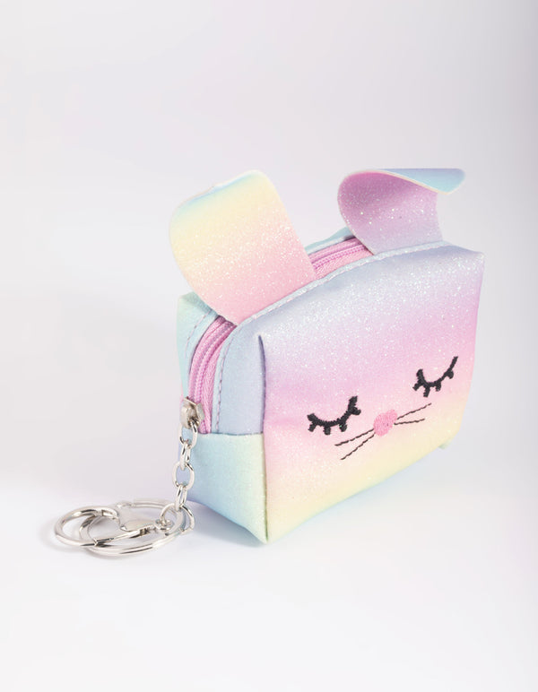 Kids Rainbow Bunny Purse Keyring