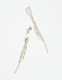 Silver Snake Diamante Drop Earrings - link has visual effect only