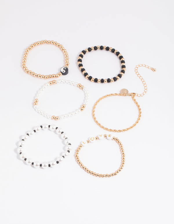 90s Pearl & Bead Bracelet 5-Pack