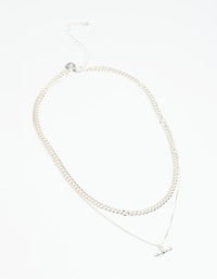 Silver Toggle Layered Necklace - link has visual effect only