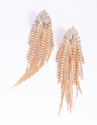 Gold Flat Chain Drop Earrings - link has visual effect only