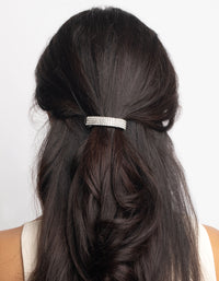 Silver Diamante Barette Clips - link has visual effect only