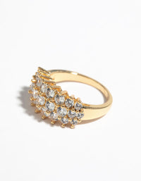 Gold Cubic Zirconia Cluster Ring - link has visual effect only