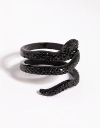 Matte Black Diamante Snake Ring - link has visual effect only