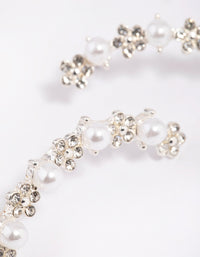 Silver Flower & Pearl Cuff Earrings - link has visual effect only