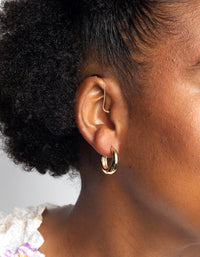 Gold Huggie Hoop Earrings - link has visual effect only