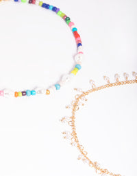 Gold Pearl Anklet Set - link has visual effect only