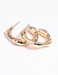 Gold Bamboo Hoop Earrings - link has visual effect only