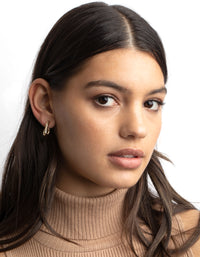 Gold Bamboo Hoop Earrings - link has visual effect only