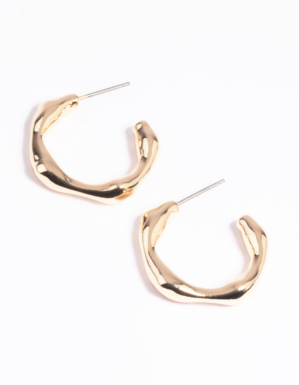 Gold Bamboo Hoop Earrings