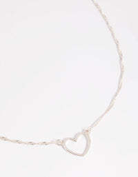 Silver Open Heart Necklace - link has visual effect only