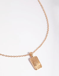 Gold Textured Pendant Necklace - link has visual effect only