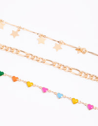 Gold Heart & Star Anklet Pack - link has visual effect only