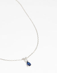 Silver Diamond Simulant Sapphire Necklace - link has visual effect only