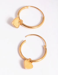 Gold Plated Sterling Silver Heart Huggie Hoop Earrings - link has visual effect only