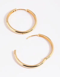 Gold Plated Thin Huggie Hoop Earrings - link has visual effect only