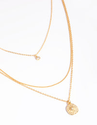 Gold Plated Celestial Layered Necklace - link has visual effect only